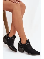 Dámské kotníkové boty s výřezy a pásky Černé Vannessae