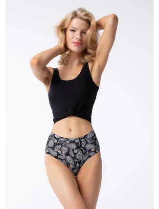 Dámske nohavičky Paisley Simple Brasil Maxi Black so vzorom - Julimex