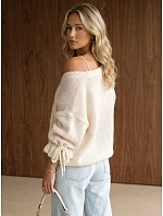Dámsky oversize kardigán bez zapínania, farba ecru, FashionStreet MY2566 Dámsky oversize kardigán bez zapínania, farba ecru, FashionStreet MY2566