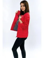 Červená prešívaná bunda s okrúhlym výstrihom (S-111) Červená prešívaná bunda s okrúhlym výstrihom (S-111)