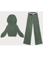 Rebrovaný dámsky komplet v olivovej farbe (AMG-341A) Rebrovaný dámsky komplet v olivovej farbe (AMG-341A)