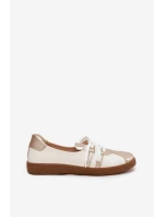 Kožené dámske barefoot topánky Zazoo N1341 white and gold Kožené dámske barefoot topánky Zazoo N1341 white and gold
