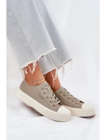 Dámske plátenné tenisky na platforme Big Star - sivé