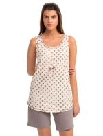 Pohodlné dvojdielne dámske pyžamo 14301 - Vanilka / bodkami Pohodlné dvojdielne dámske pyžamo 14301 - Vanilka / bodkami