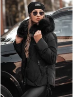 MODIVA prešívaná dámska zimná bunda s kapucňou čierna FashionStreet TY4726