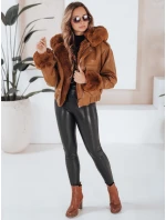 Dámska kožená bunda s kožušinou hnedá FashionStreet TY5129 Dámska kožená bunda s kožušinou hnedá FashionStreet TY5129