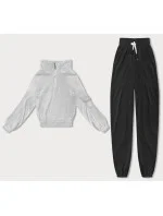 Dámska tepláková súprava s vafľami svetlo sivá (AMG-339A) Dámska tepláková súprava s vafľami svetlo sivá (AMG-339A)