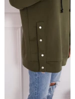 Zateplená mikina so zapínaním na cvoky khaki