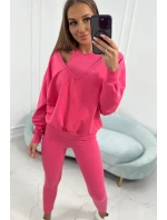 3-dielna sada mikina + top + legíny malinová