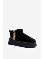 Śniegowce Na Platformie Ze Wzorem Czarne Udra