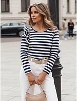 Dámska pruhovaná blúzka z viskózy MORAS navy blue FashionStreet RY2348 Dámska pruhovaná blúzka z viskózy MORAS navy blue FashionStreet RY2348