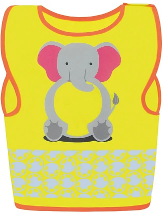 Korntex FUN Detská bezpečnostná vesta 76.FUNY hi vis yellow/elephant Korntex FUN Detská bezpečnostná vesta 76.FUNY hi vis yellow/elephant