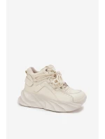 Sneakersy Damskie Skóra Naturalna GOE SS2N4037 Zgaszona Biel