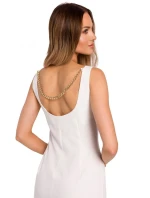 M667 Šaty Shaeth s ozdobnou retiazkou na chrbte - čierne