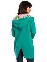 B091 Mikina s kapucňou Oversized na zips - čierna