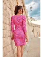 Denné šaty SUK0329 tmavoružové - Roco Fashion Denné šaty SUK0329 tmavoružové - Roco Fashion