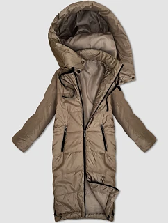 Dámska dlhá ľahko zateplená bunda S'West beige (B8509-12)