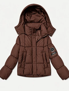 Damska kurtka puffer czekoladowa (B6061-14)