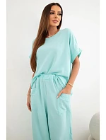 Viskózová blúzka + nohavice mätová Viskózová blúzka + nohavice mätová