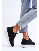 Damskie Sznurowane Buty Sportowe Czarne Lavarone