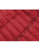 Tmavočervená ľahká dámska prešívaná bunda (20311-275)