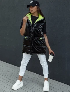 Dámska prešívaná dlhá vesta MAYLO čierna FashionStreet TY4521