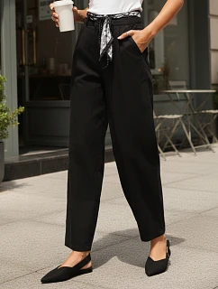 Dámske nohavice s vysokým pásom a čiernou FashionStreet UY2901