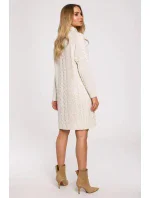 Dámske svetrové šaty M635 beige - Made Of Emotion Dámske svetrové šaty M635 beige - Made Of Emotion