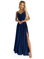 Dámske elegantné šaty 299-10 tmavomodré - Numoco Dámske elegantné šaty 299-10 tmavomodré - Numoco