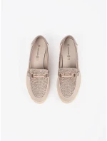 Dámske praktické hnedé mokasíny bez podpätku Dámske praktické hnedé mokasíny bez podpätku