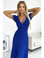 411-9 CRYSTAL trblietavé dlhé šaty s výstrihom - CHABRERA