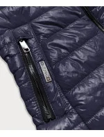 Tmavo modrá prešívaná dámska vesta (6385)