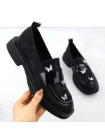 Dámske topánky lords s motýľmi čierne Potocki SZ12650 Dámske topánky lords s motýľmi čierne Potocki SZ12650