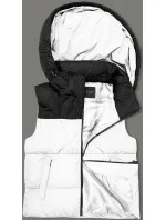 Dámska krátka vesta s kapucňou j.style white-black (16M9112-281) Dámska krátka vesta s kapucňou j.style white-black (16M9112-281)