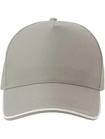 Atlantis Headwear Recy Five Piping – 5-panelová sendvičová čiapka 33.0282 šedá/biela