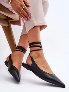 Dámské vázané špičaté baleríny Černá Turriso