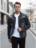 FashionStreet pánska sivá džínsová bunda TX4369