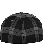 Flexfit 6197 6-panelová čiapka s šiltom „Tartan Plaid“ 55.6197 čierna/sivá