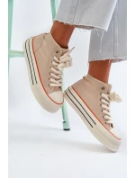 Trampki Damskie Na Platformie Beżowe Aineri Trampki Damskie Na Platformie Beżowe Aineri
