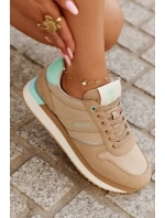 Zamszowe Sneakersy Damskie Big Star RR274A048 HI-POLY SYSTEM Ciemnobeżowe