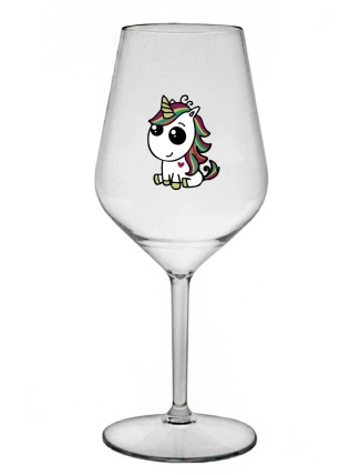 DUHOVÝ JEDNOROŽEC - čirá nerozbitná sklenice na víno 470 ml
