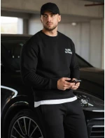 Pánska mikina s potlačou čierna FashionStreet BX5947 Pánska mikina s potlačou čierna FashionStreet BX5947