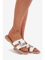 Klapki Damskie Płaskie Z Ozdobnym Detalem Artiker 56C1334 Białe