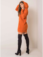 RUE PARIS Tmavo oranžové šaty s kapucňou