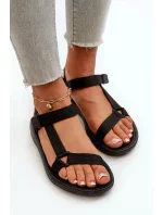 Dámske športové sandále so suchým zipsom čierne Vilari