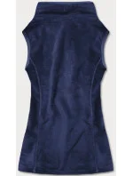 Tmavomodrá plyšová dámska vesta (HH003-50)