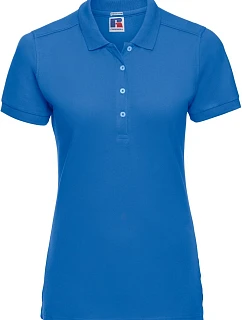 Russell Athletic 566F Dámske elastické polo tričko z piké 10.566F azúrovomodrá