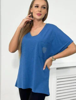 Bavlnená blúzka s džínsovým vreckom