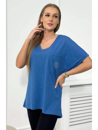 Bavlnená blúzka s džínsovým vreckom