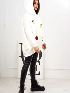 Zateplená mikina s jahodovým motívom ecru